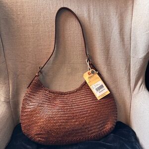 Dragon Diffusion LUNA MEZZA TAN Woven Hobo Shoulder Bag